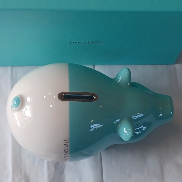 NEW Tiffany & Co Colorblock Piggy Bank in Earthenware - Picture 5 of 13